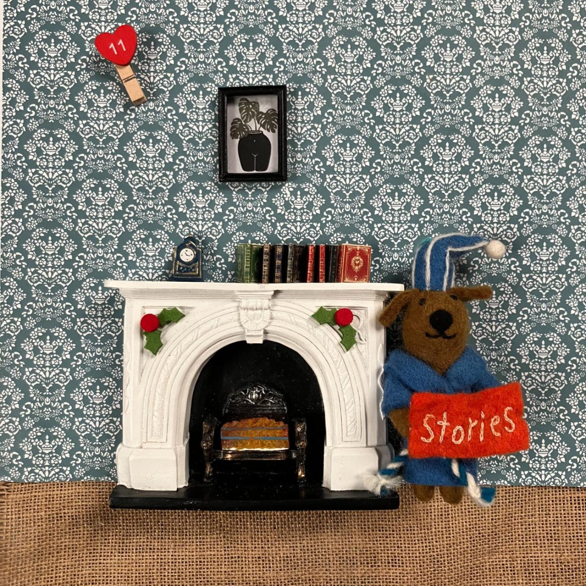Handmade Felt Benny the Bedtime Stories Pooch Hanging Dog Decoration