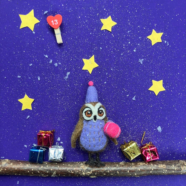 Handmade Felt Hootie the Owl Hanging Decoration