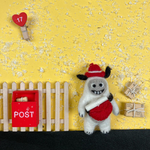 Handmade Felt Santa Yeti Arctic Hanging Decoration