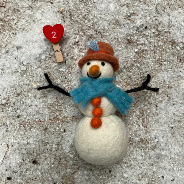 Handmade Felt Mabel the Snowman Arctic Hanging Decoration
