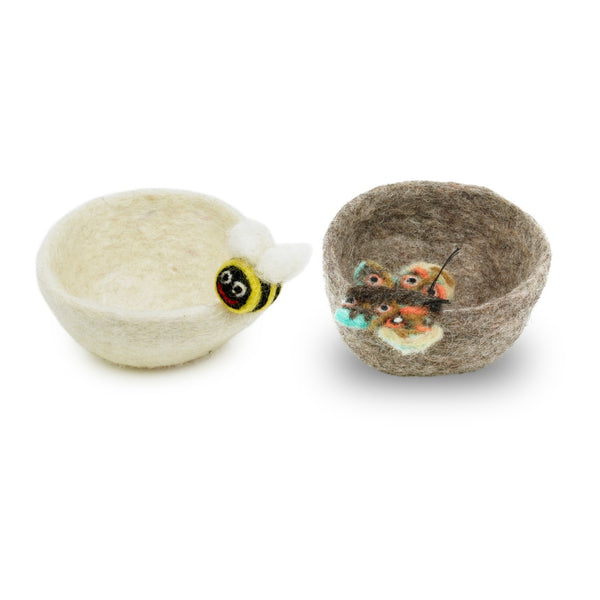 Handmade Felt Garden Bugs Trinket Dish Home Decoration