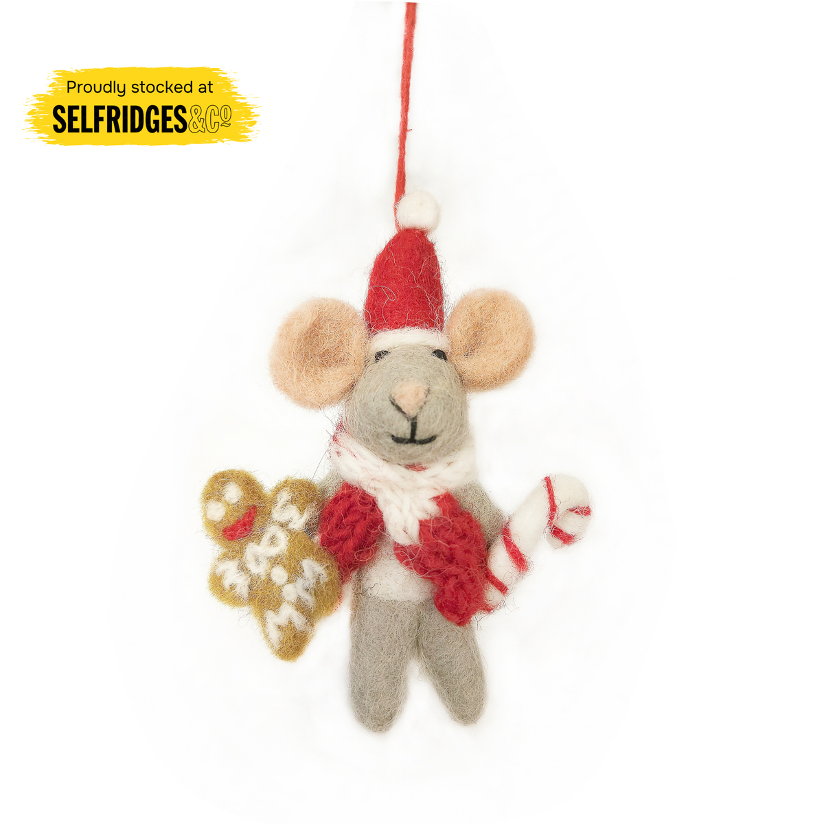 Handmade Felt Chris Mouse Christmas Mouse Hanging Decoration