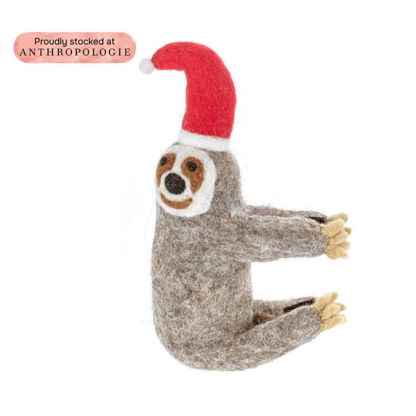Handmade Felt Christmas Sloth Tree Topper Decoration