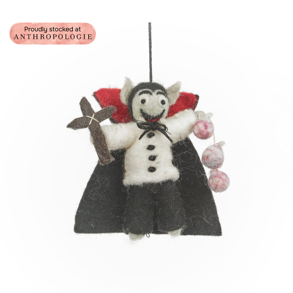Handmade Felt Dracula the Vampire Hanging Halloween Decoration