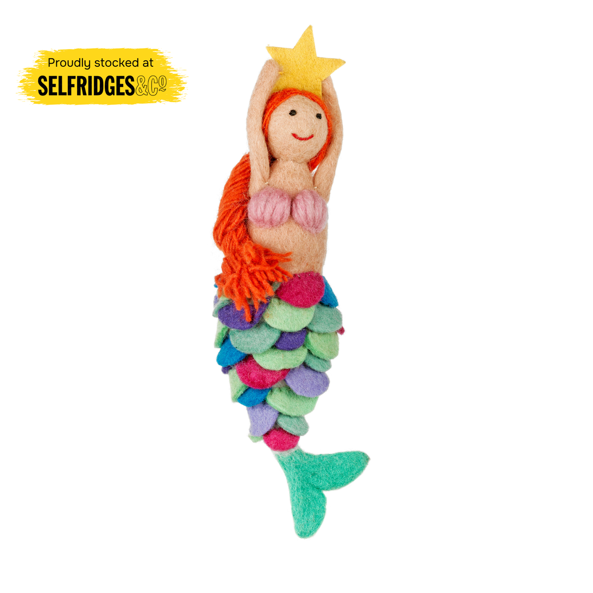 Handmade Felt Mystical Mermaid Christmas Tree Topper