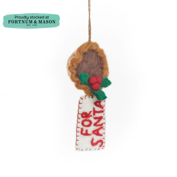 Handmade Felt  Snack for Santa Hanging Decoration