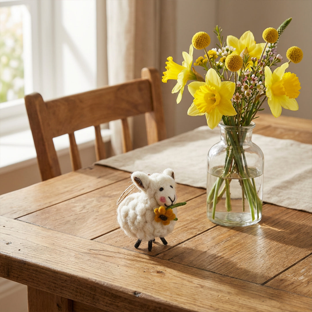 Handmade Felt Meryl Sheep  Spring Easter Hanging Decoration