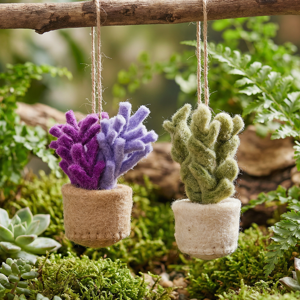 Handmade Felt Pot o' Lavender Hanging Decoration