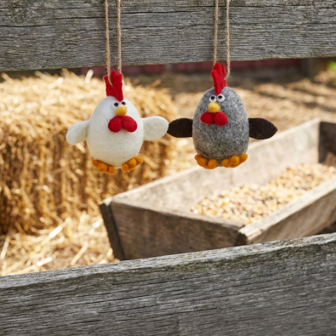 Handmade Albert Eggstein Hanging Biodergadable Needle Felt Easter Decoration