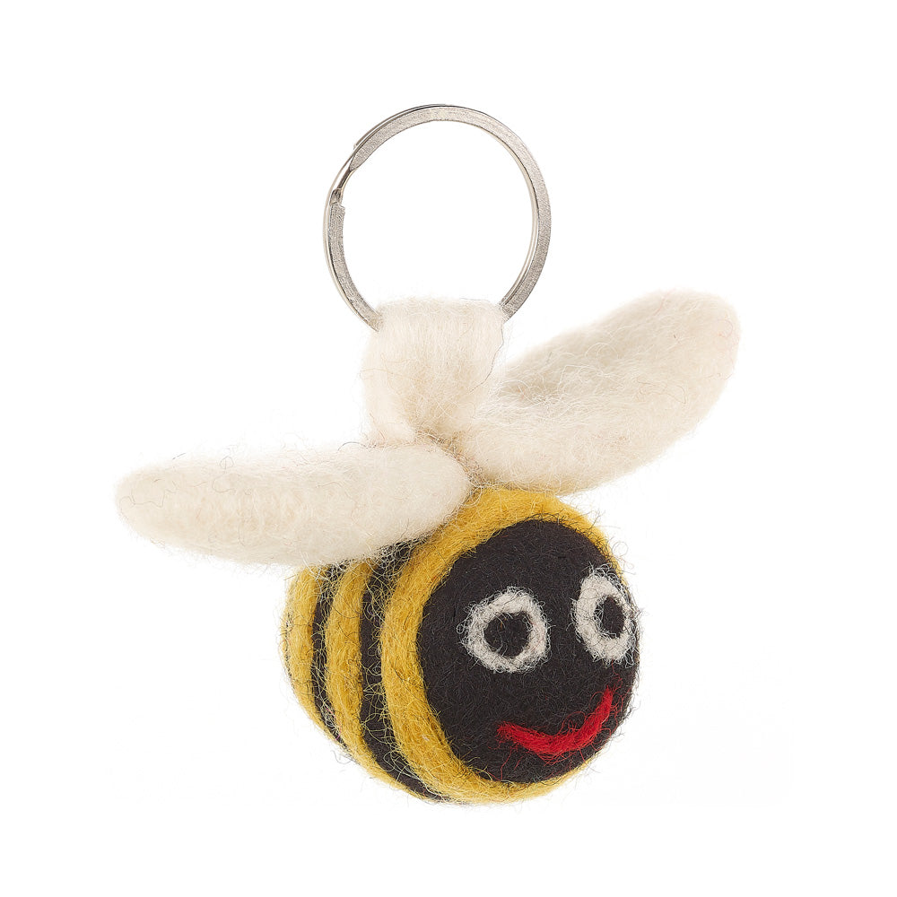 Handmade Needle Felt Fair Trade Bee Keyring