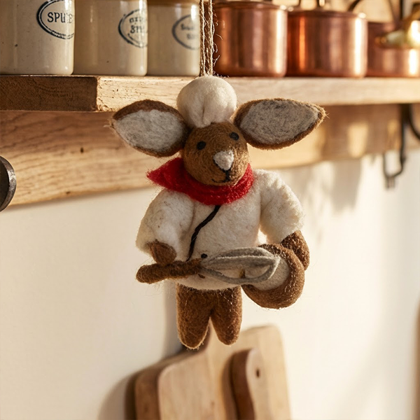 Handamde Felt Penny the Patisserie Chef Hanging Decoration