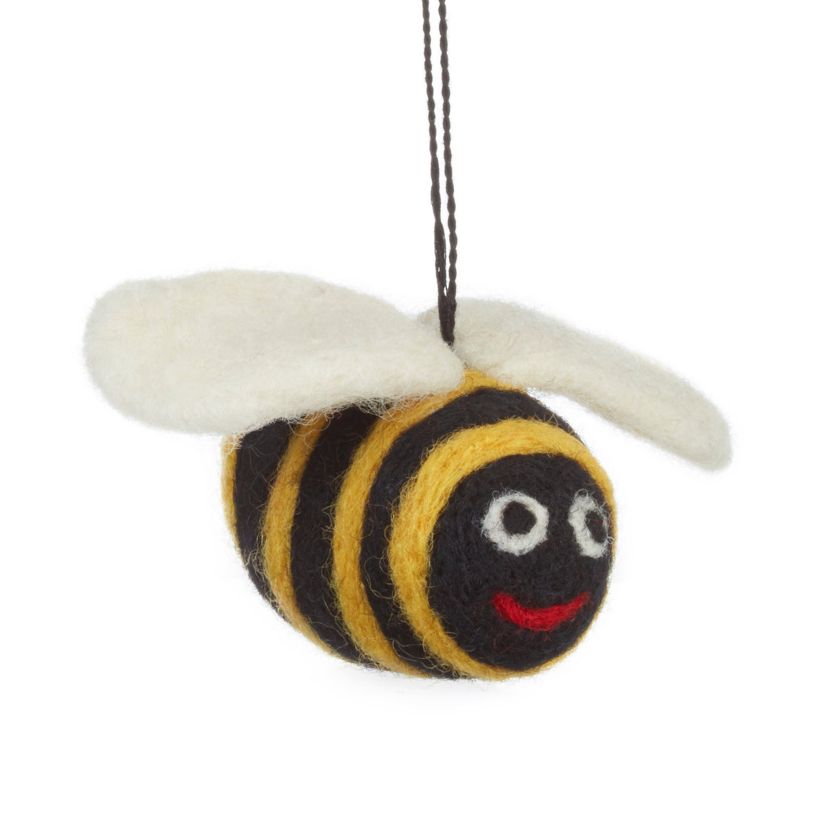 Handmade Biodegradable Big Bumblebee Hanging Needle Felt Decoration