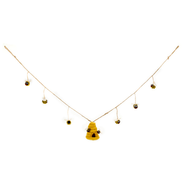 Handmade Biodegradable Felt Bumblebee Garland Home Decoration