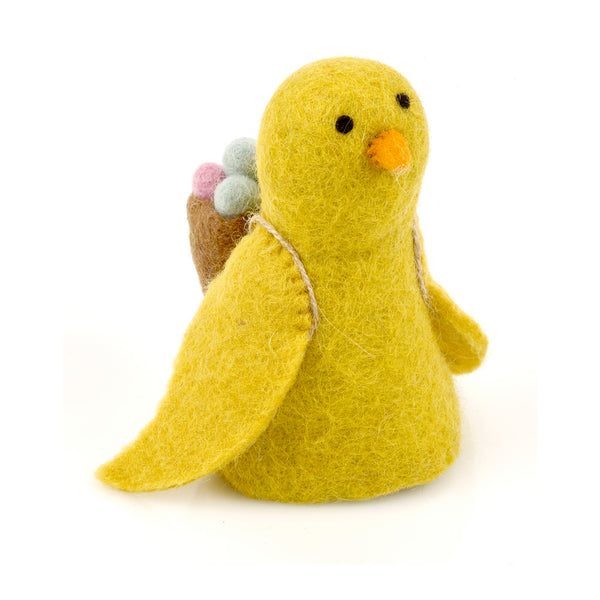 Handmade Biodegradable Felt Easter Yellow Chick or Grey Bunny Cosy Decoration