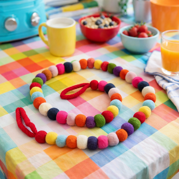 Handmade Biodegradable Felt Multi-Coloured Bubble Garland Home Decoration