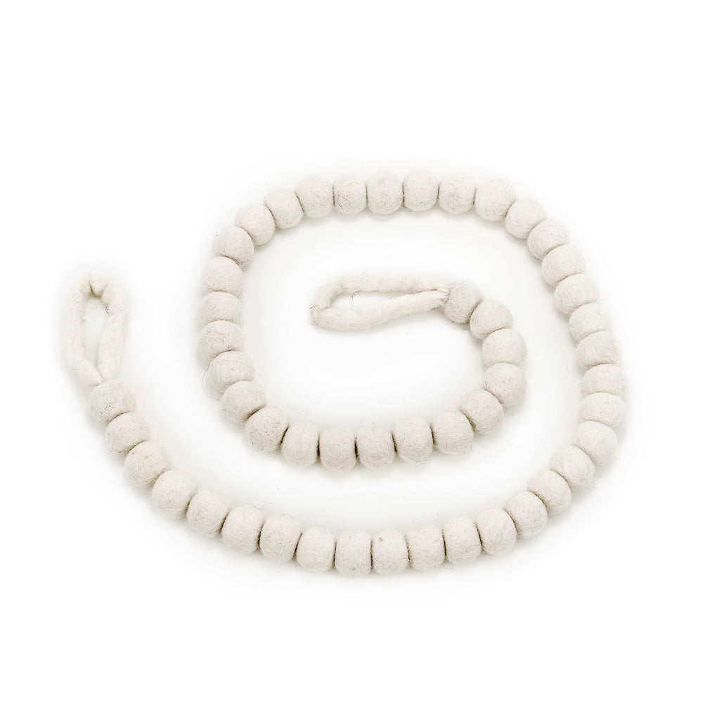 Handmade Biodegradable Felt White Bubble Garland Home Decoration