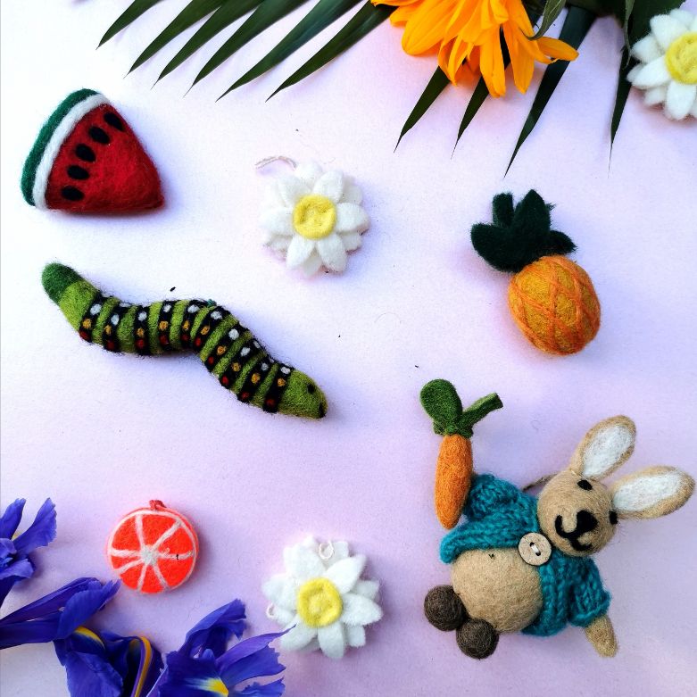 Handmade Felt Carl the Caterpillar Hanging Decoration