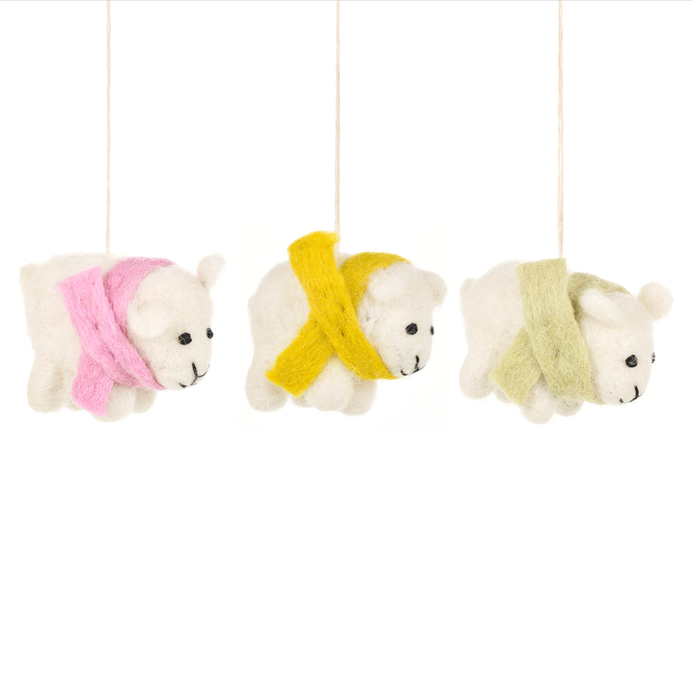 Handmade Cosy Lamb Needle Felt Easter Decoration