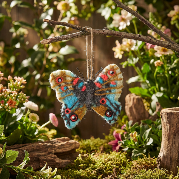 Handmade Felt Emperor Butterfly Hanging Biodegradable Decoration