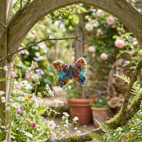 Handmade Felt Emperor Butterfly Hanging Biodegradable Decoration