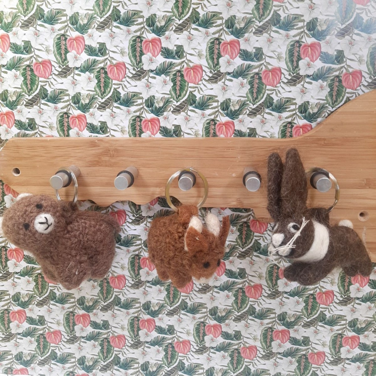 Handmade Felt Fairtrade Highland Cow Keyring