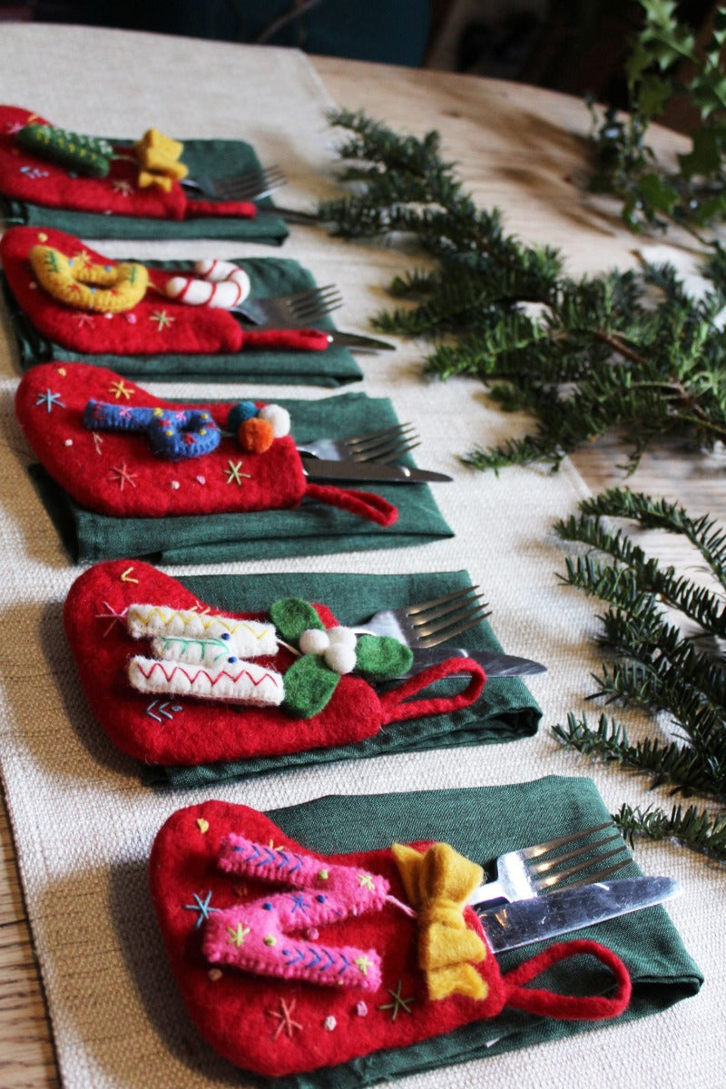Handmade Felt Funky Mini Alphabet Stockings
