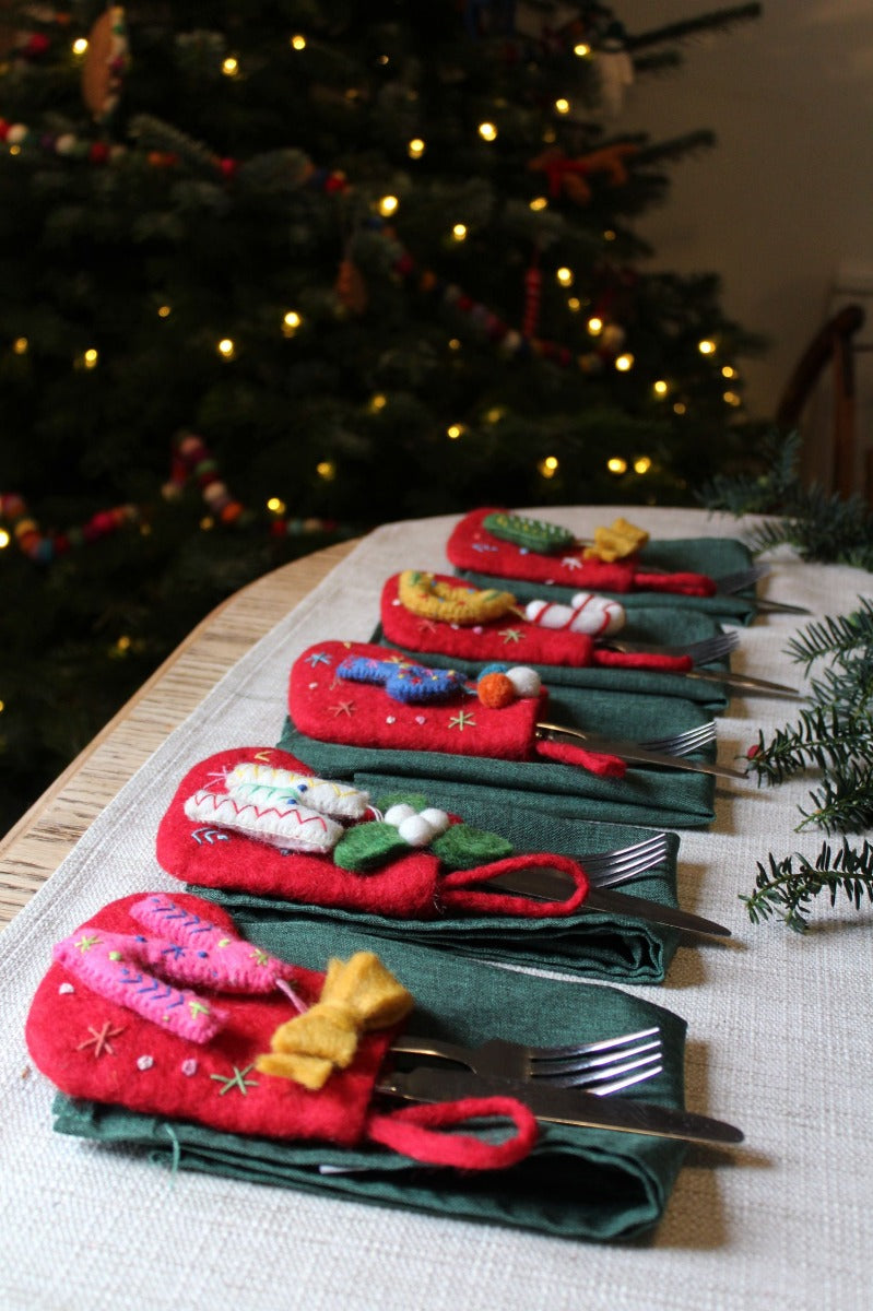 Handmade Felt Funky Mini Alphabet Stockings