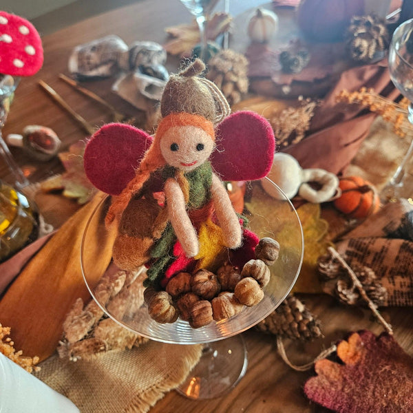 Handmade Felt Amber the Autumnal Fairy Hanging Decoration