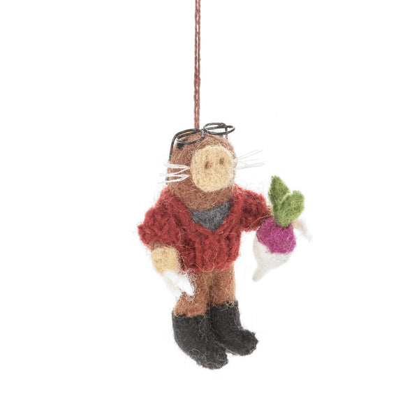 Handmade Felt Arthur the Mole Hanging Decoration