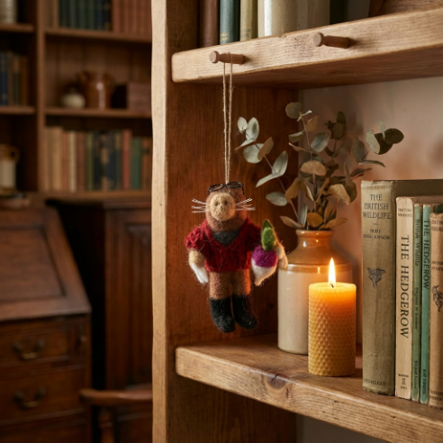 Handmade Felt Arthur the Mole Hanging Decoration