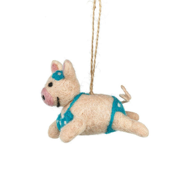 Handmade Felt Babe Beach Piggy Sealife Hanging Decoration