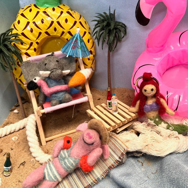 Handmade Felt Leila the Summer Elephant Sealife Hanging Decoration