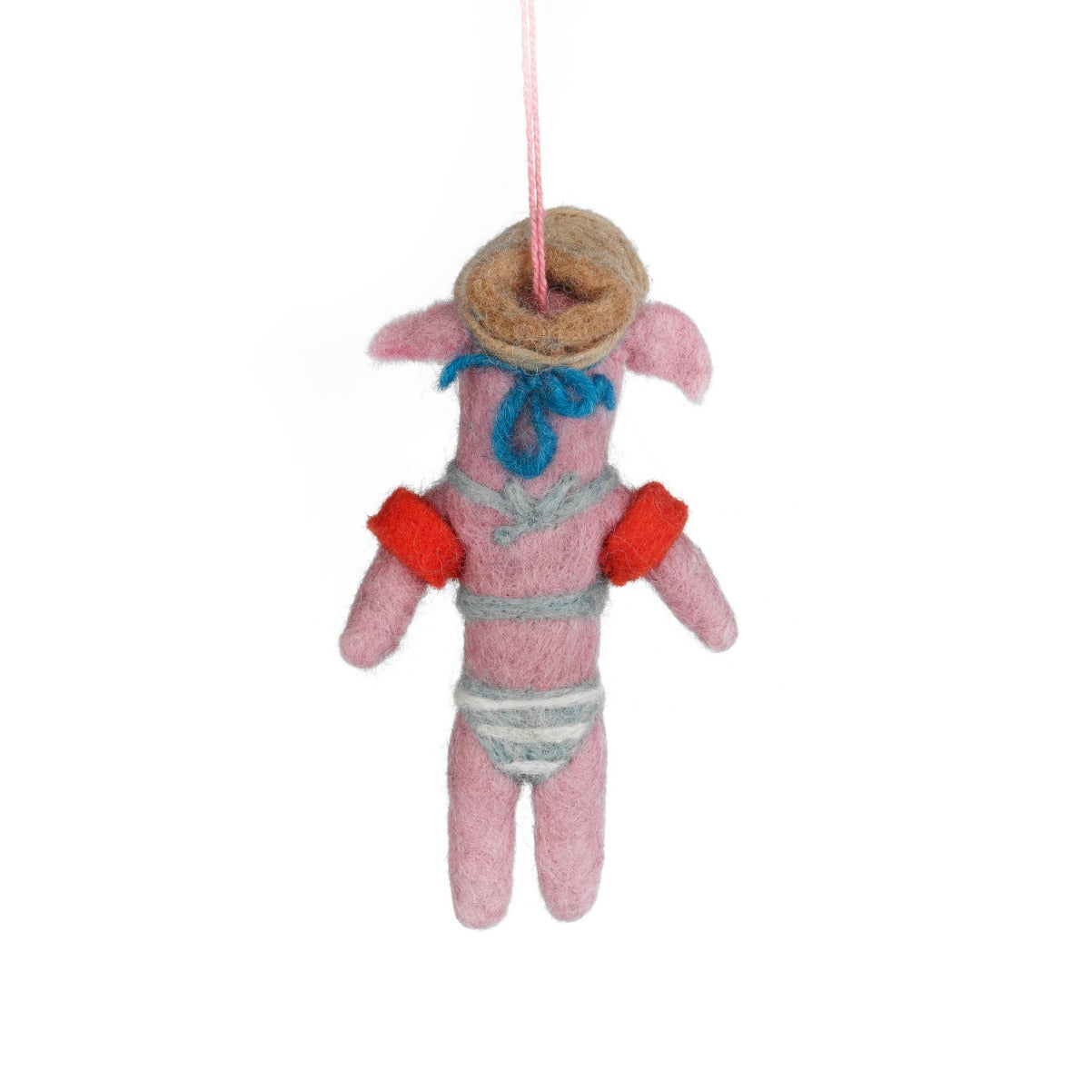 Handmade Felt Babette the Beach Pig Hanging Decoraiton