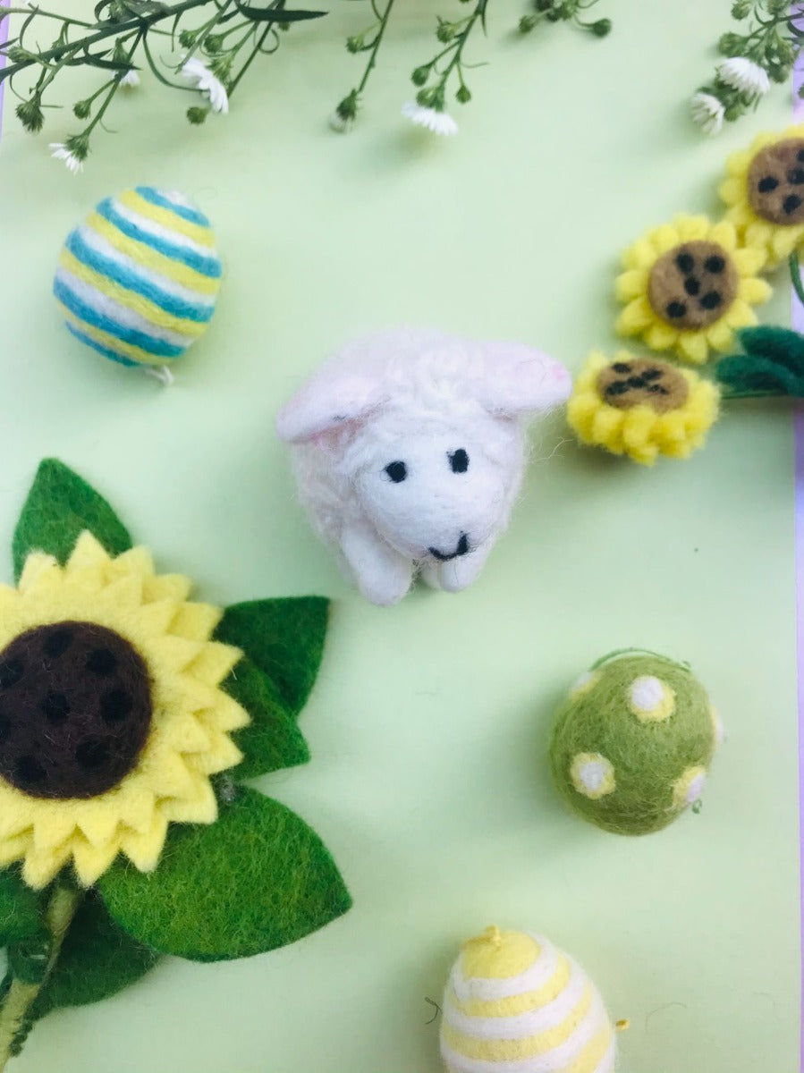 Handmade Felt Sunny Sunflower Standing Easter Decoration