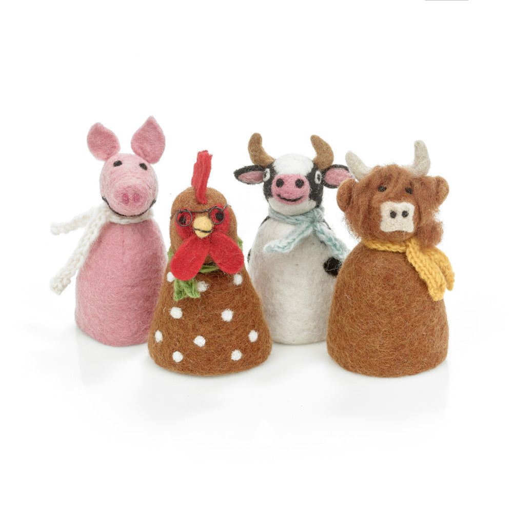 Handmade Felt Barnyard Buddies Tree Toppers Farmyard Decoration