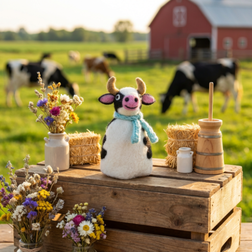 Handmade Felt Barnyard Buddies Tree Toppers Farmyard Decoration