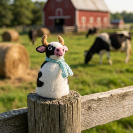 Handmade Felt Barnyard Buddies Tree Toppers Farmyard Decoration