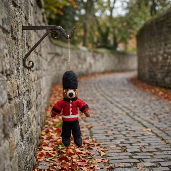 Handmade Felt Beefeater Bear London Souvenier Decoration