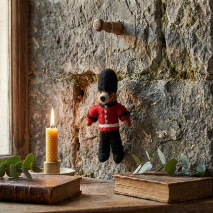 Handmade Felt Beefeater Bear London Souvenier Decoration