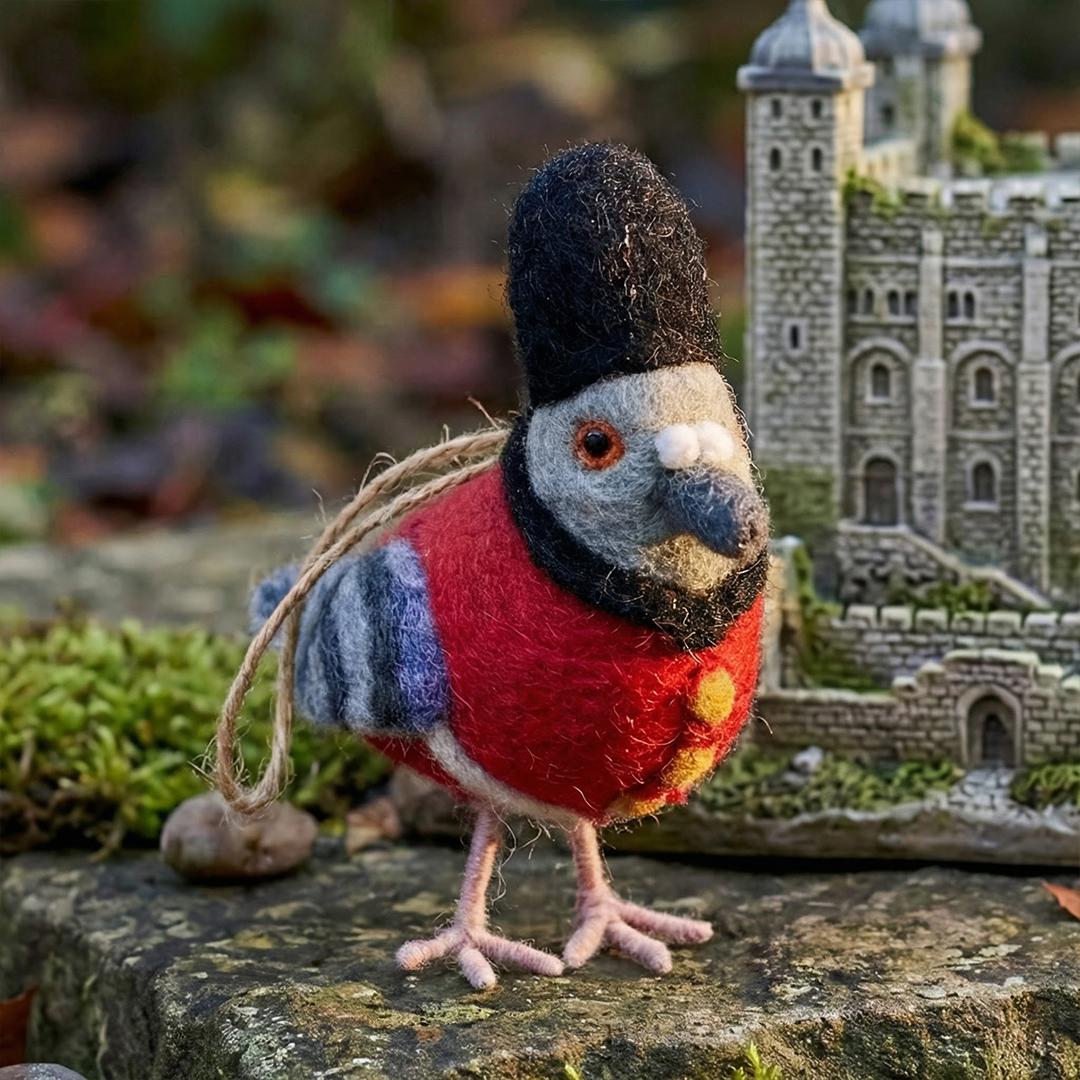 Handmade Felt Beefeater Pigeon London Souvenier Decoration