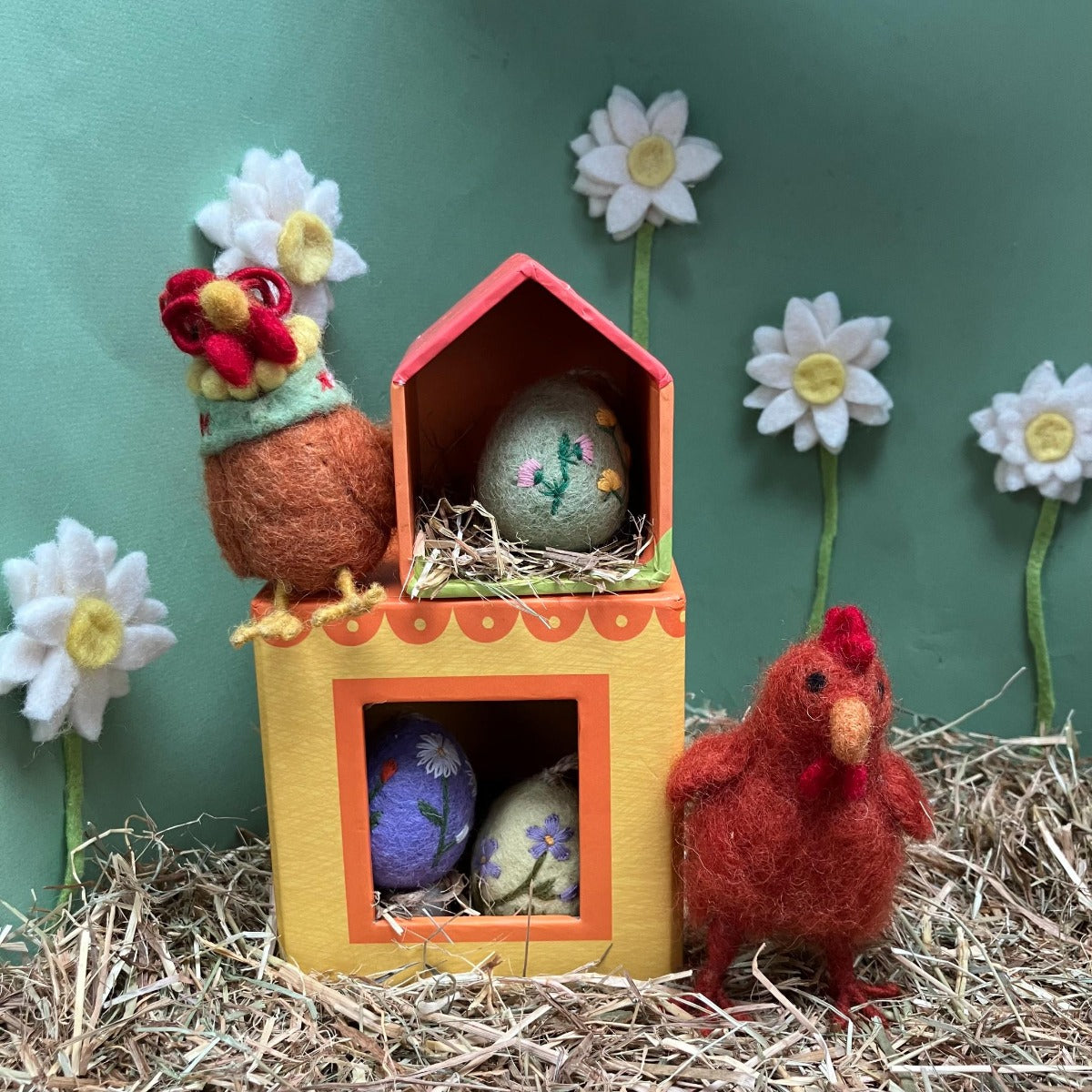 Handmade Felt Belinda the Hen Hanging Chicken Decoration