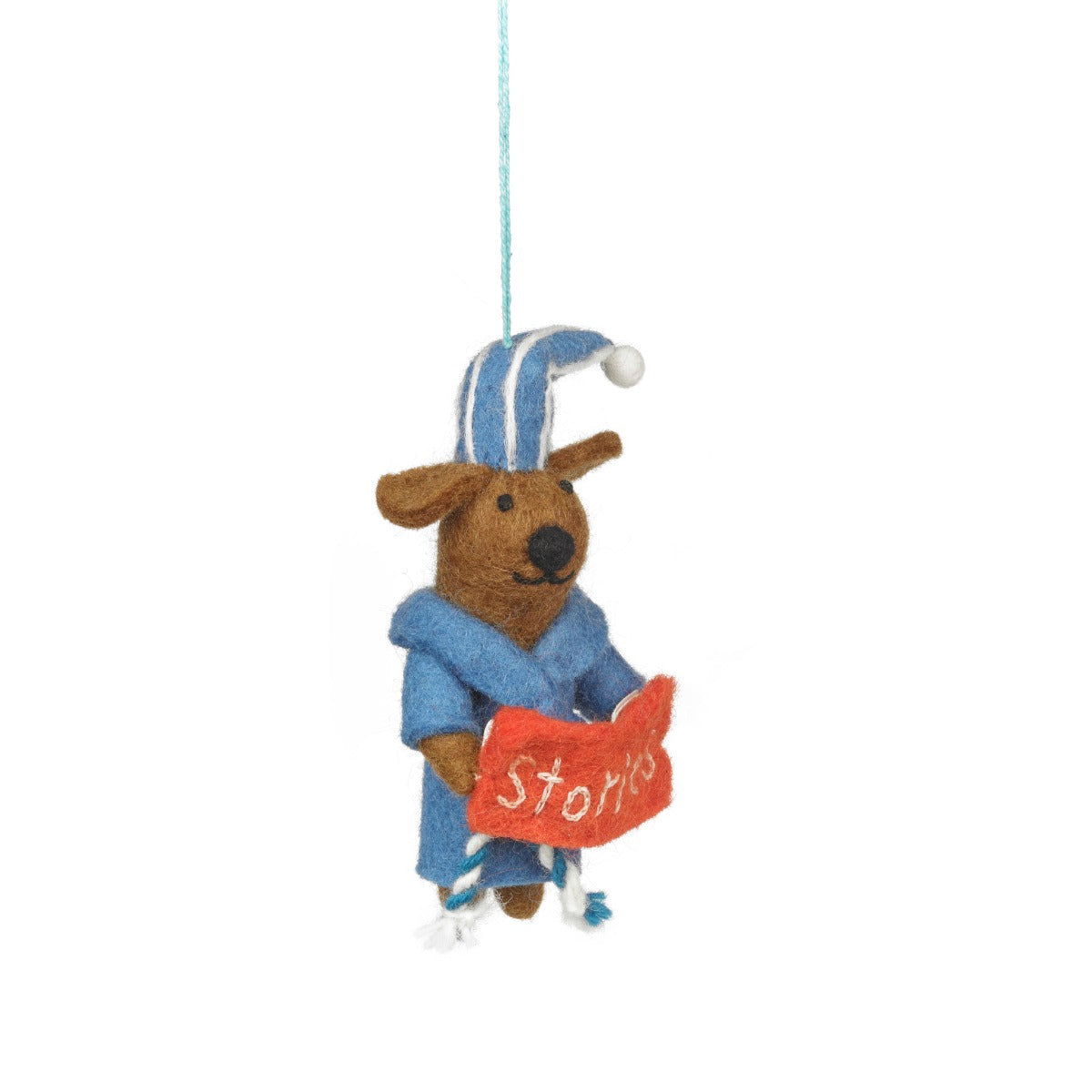 Handmade Felt Benny the Bedtime Stories Pooch Hanging Dog Decoration