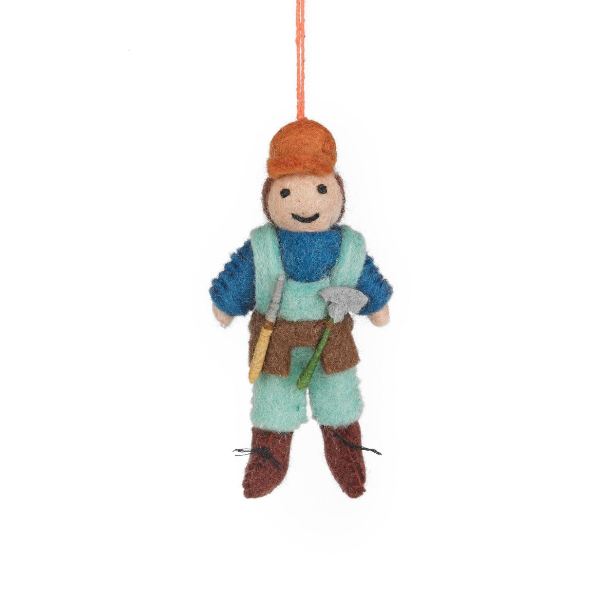 Handmade Felt Bernie the Builder Hanging Decoration