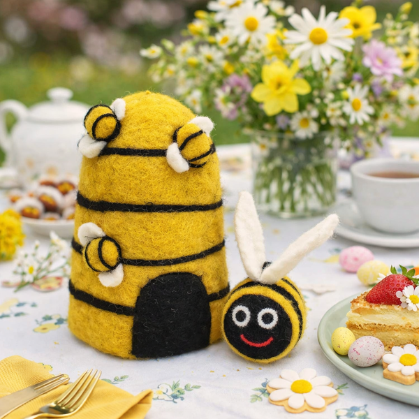 Handmade Felt Big Beehive Egg Cosy Easter Decoration