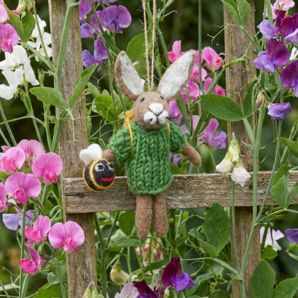 Handmade Felt Billy Bumblebee Hare Hanging Decoration