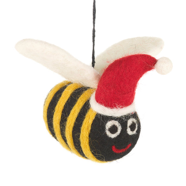 Handmade Felt Biodegradable Christmas Big Bumblebee Tree Hanging Decoration