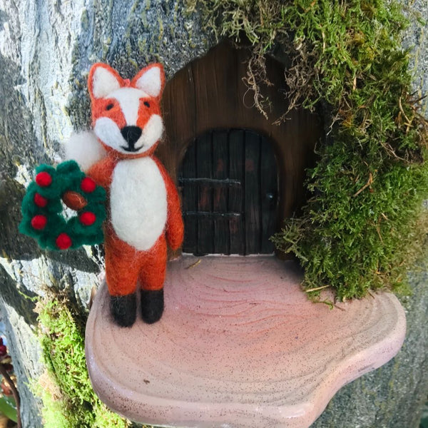 Handmade Felt Finley the Festive Fox Hanging Decoration