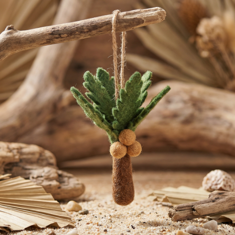 Handmade Felt Biodegradable Hanging Paradise Palm Tree Tropical Decoration