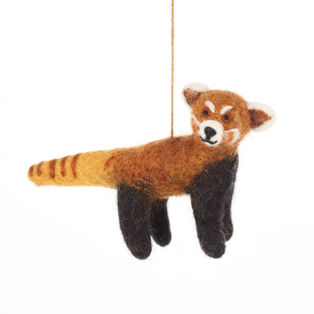 Handmade Felt Biodegradable Hanging Red Panda Safari Decoration
