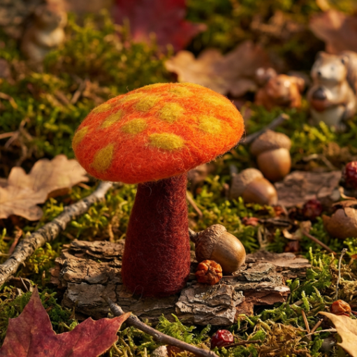 Handmade Felt Biodegradable Toadstool Decoration